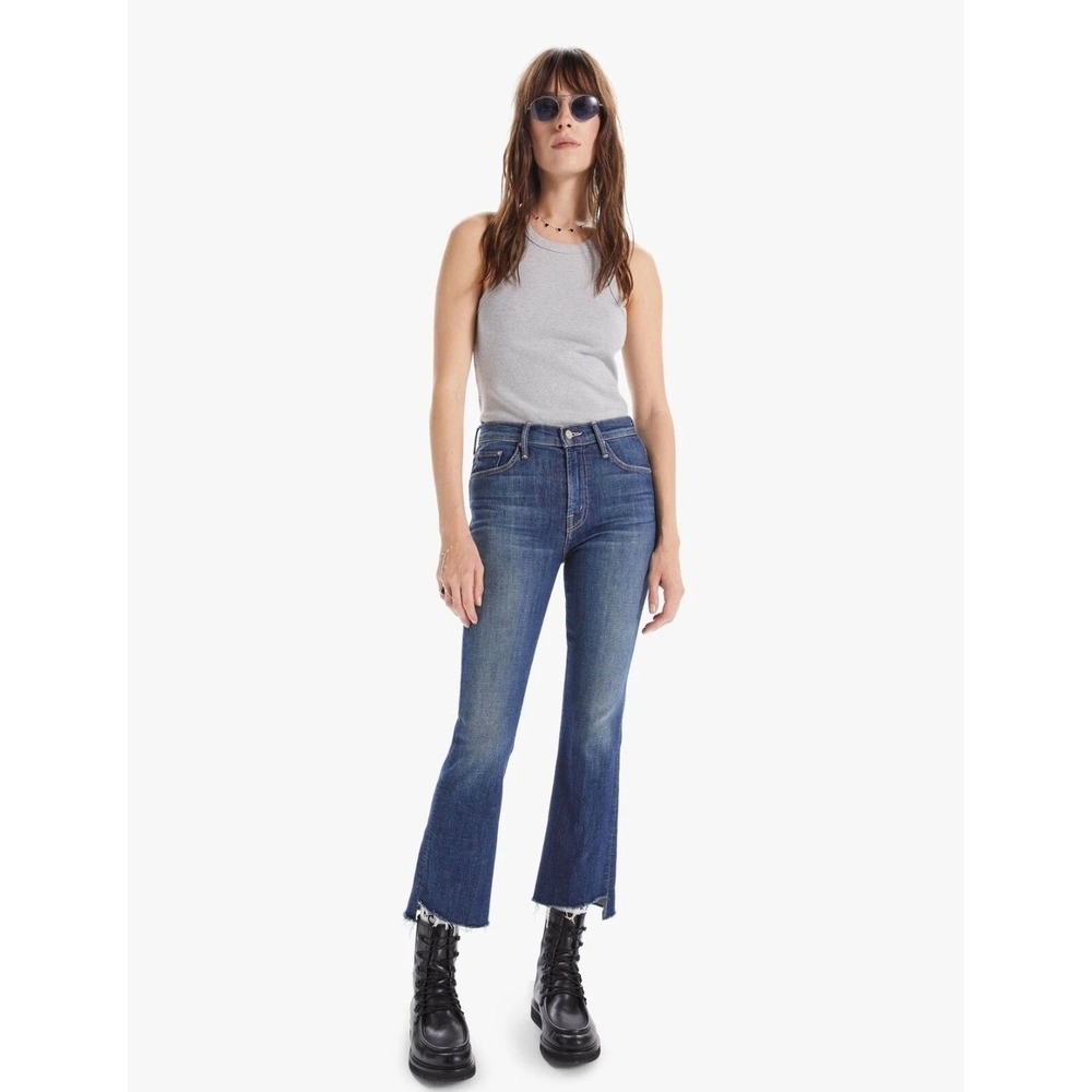 NWT Mother The Insider Crop Step Fray Denim Jeans In Girl Crush Size 26